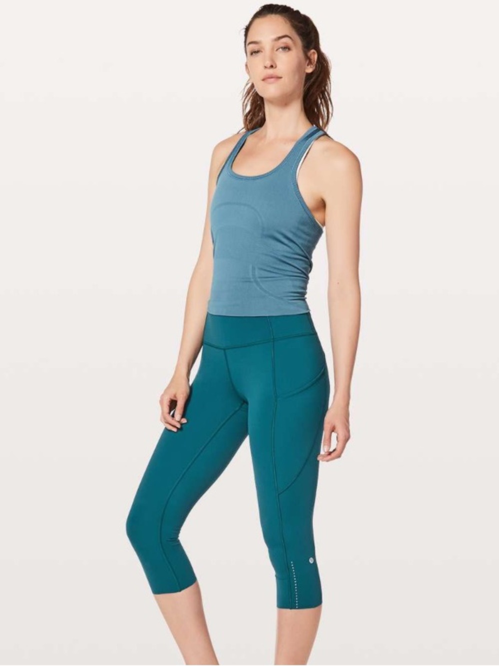 Lululemon Fast & Free Crop II *Nulux 19" Dark Uniform Blue